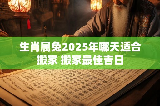 生肖属兔2025年哪天适合搬家 搬家最佳吉日
