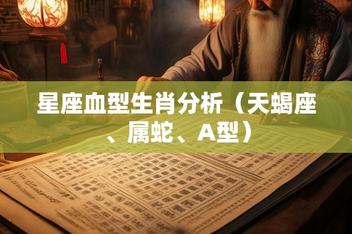 星座血型生肖分析（天蝎座、属蛇、A型）