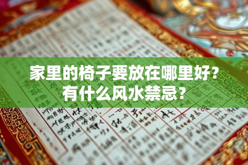 家里的椅子要放在哪里好？有什么风水禁忌？
