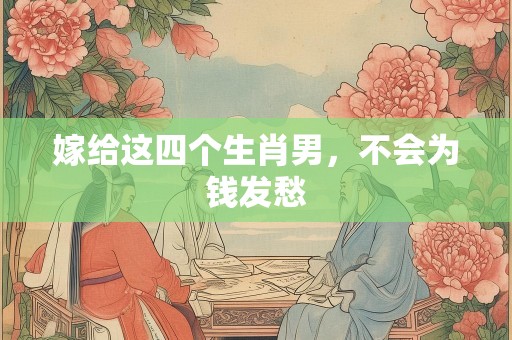 嫁给这四个生肖男，不会为钱发愁