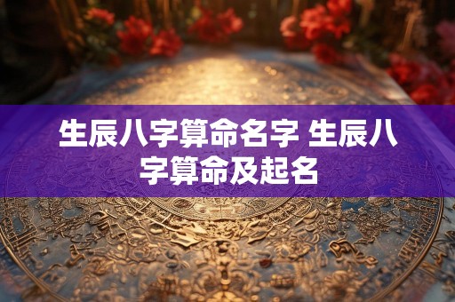 生辰八字算命名字 生辰八字算命及起名
