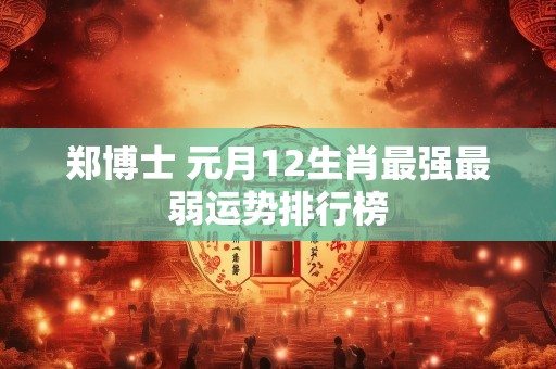 郑博士 元月12生肖最强最弱运势排行榜