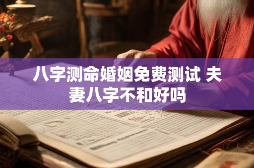 八字测命婚姻免费测试 夫妻八字不和好吗