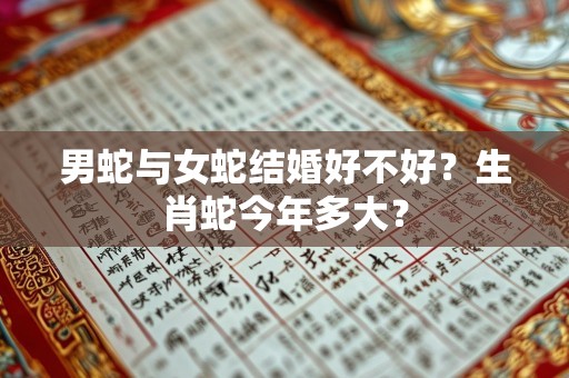 男蛇与女蛇结婚好不好？生肖蛇今年多大？