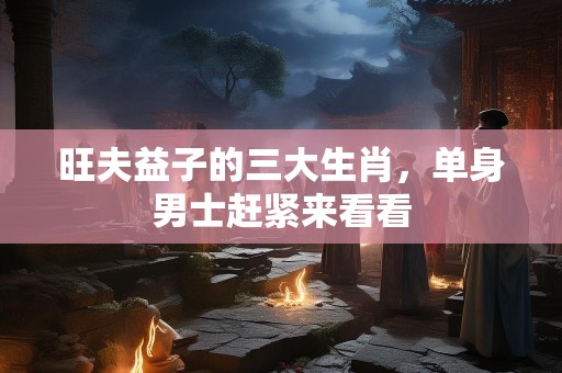 旺夫益子的三大生肖，单身男士赶紧来看看