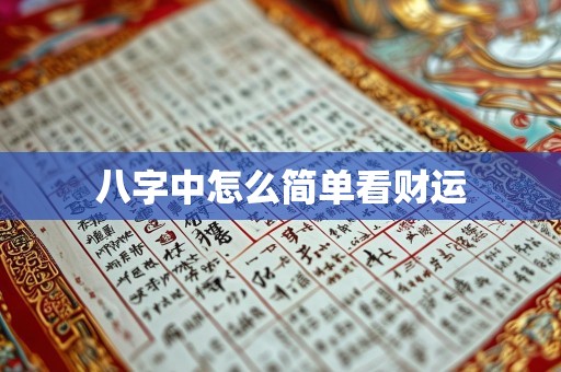 八字中怎么简单看财运