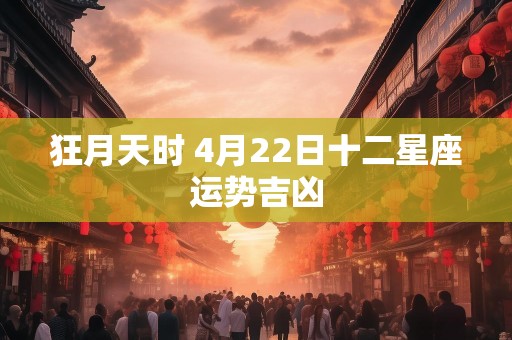 狂月天时 4月22日十二星座运势吉凶