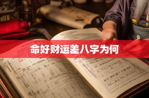 命好财运差八字为何