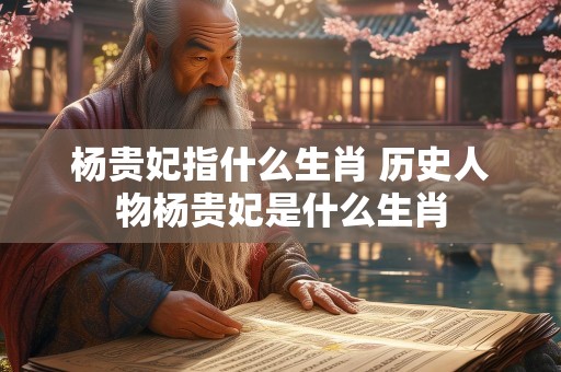 杨贵妃指什么生肖 历史人物杨贵妃是什么生肖