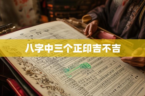 八字中三个正印吉不吉