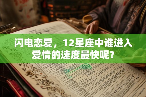 闪电恋爱，12星座中谁进入爱情的速度最快呢？