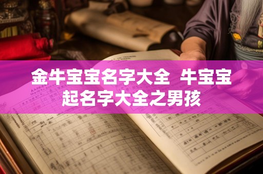 金牛宝宝名字大全  牛宝宝起名字大全之男孩