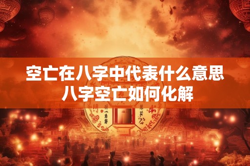 空亡在八字中代表什么意思 八字空亡如何化解
