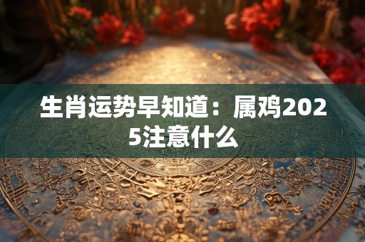 生肖运势早知道：属鸡2025注意什么