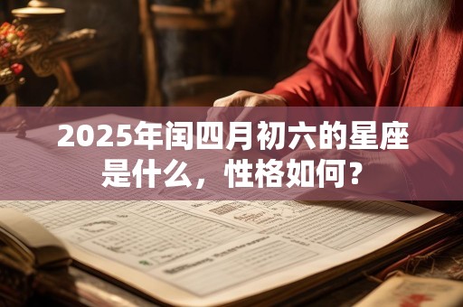 2025年闰四月初六的星座是什么，性格如何？