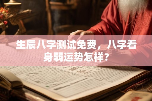 生辰八字测试免费，八字看身弱运势怎样？