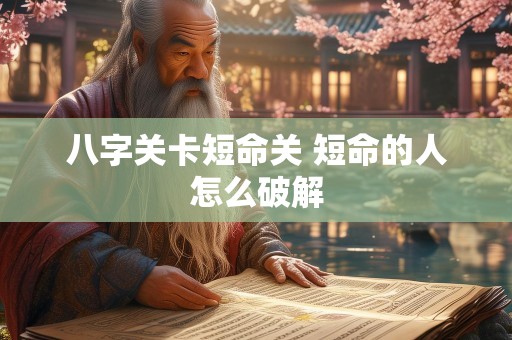 八字关卡短命关 短命的人怎么破解