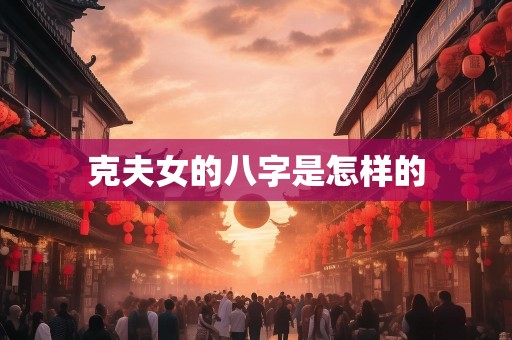 克夫女的八字是怎样的