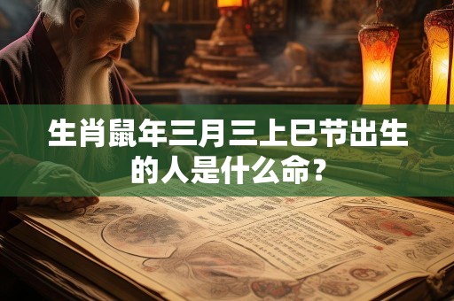 生肖鼠年三月三上巳节出生的人是什么命？
