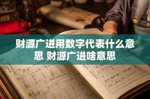 财源广进用数字代表什么意思 财源广进啥意思