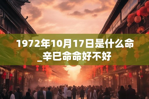 1972年10月17日是什么命_辛巳命命好不好