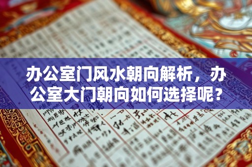 办公室门风水朝向解析，办公室大门朝向如何选择呢？