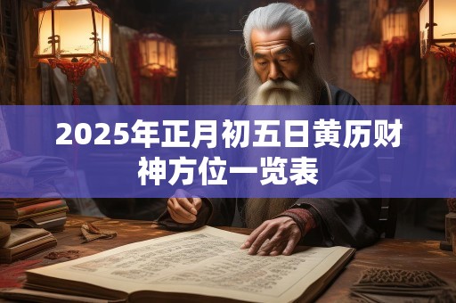2025年正月初五日黄历财神方位一览表