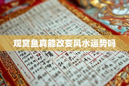 观赏鱼真能改变风水运势吗