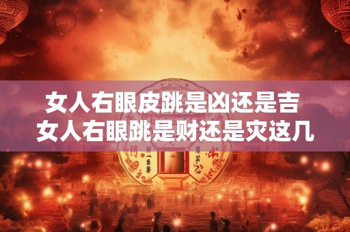 女人右眼皮跳是凶还是吉 女人右眼跳是财还是灾这几天
