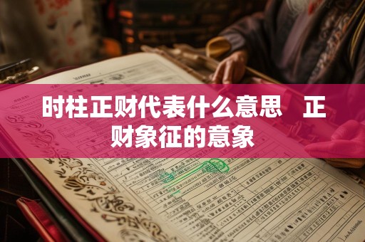 时柱正财代表什么意思   正财象征的意象