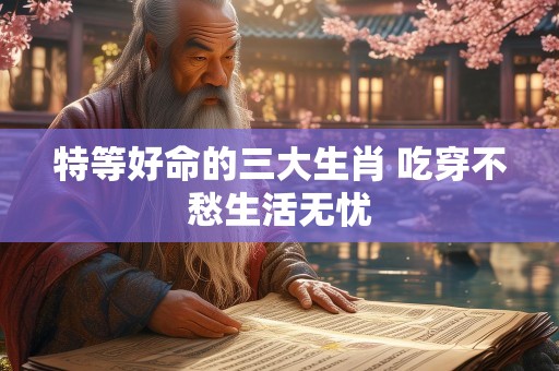 特等好命的三大生肖 吃穿不愁生活无忧