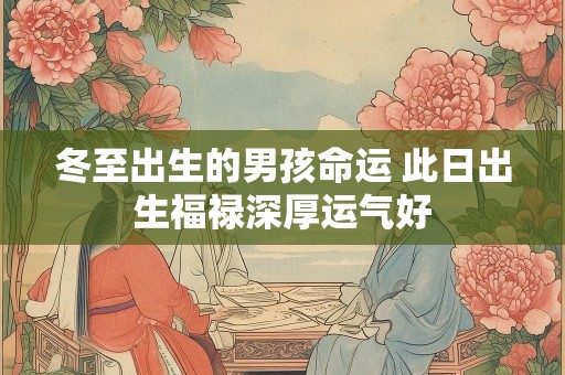 冬至出生的男孩命运 此日出生福禄深厚运气好