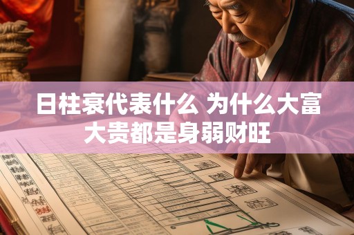 日柱衰代表什么 为什么大富大贵都是身弱财旺