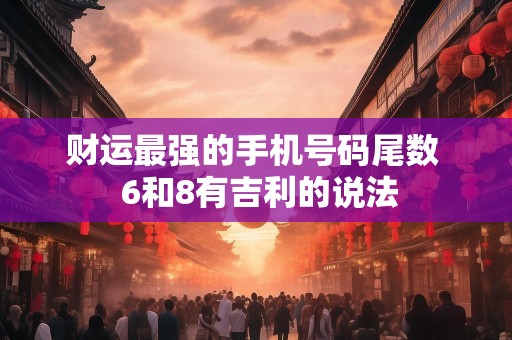 财运最强的手机号码尾数  6和8有吉利的说法