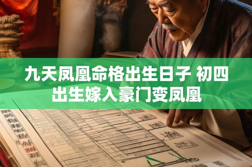 九天凤凰命格出生日子 初四出生嫁入豪门变凤凰