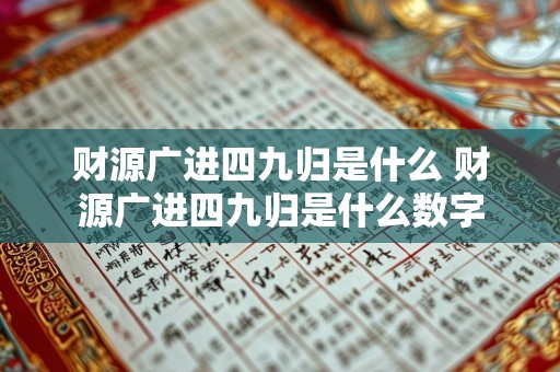 财源广进四九归是什么 财源广进四九归是什么数字