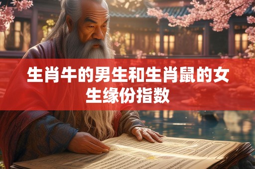 生肖牛的男生和生肖鼠的女生缘份指数