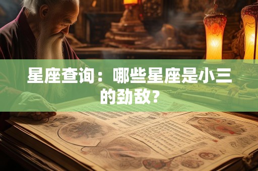 星座查询：哪些星座是小三的劲敌？