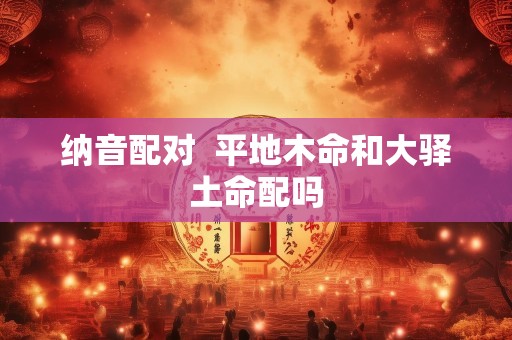 纳音配对  平地木命和大驿土命配吗