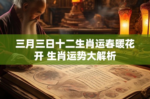 三月三日十二生肖运春暖花开 生肖运势大解析