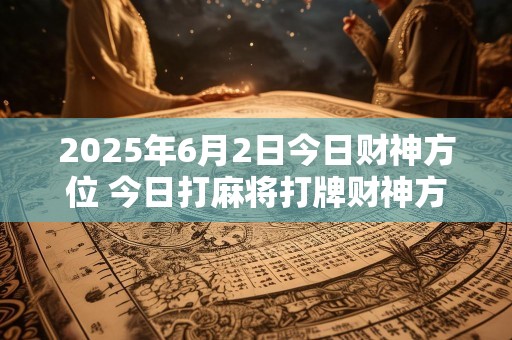 2025年6月2日今日财神方位 今日打麻将打牌财神方位