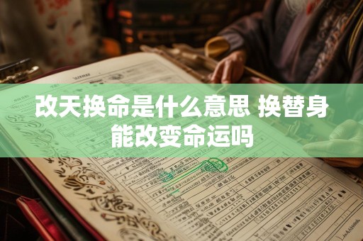 改天换命是什么意思 换替身能改变命运吗