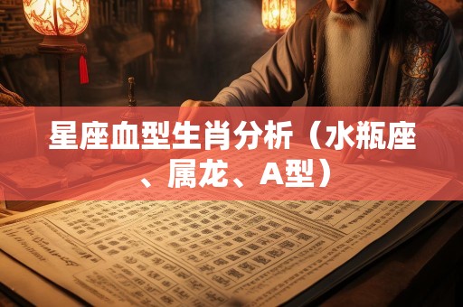 星座血型生肖分析（水瓶座、属龙、A型）