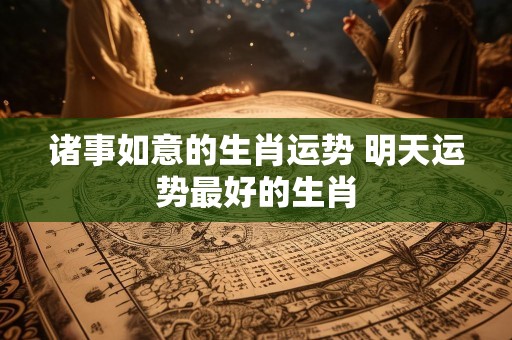 诸事如意的生肖运势 明天运势最好的生肖
