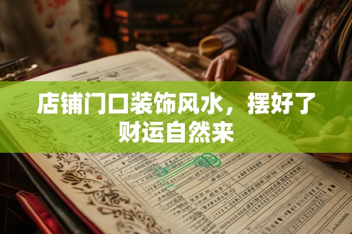 店铺门口装饰风水，摆好了财运自然来