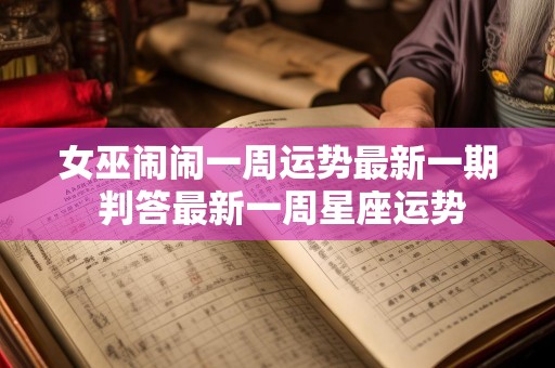 女巫闹闹一周运势最新一期 判答最新一周星座运势