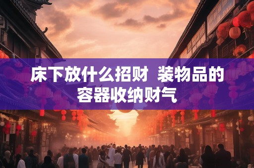 床下放什么招财  装物品的容器收纳财气
