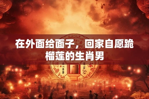在外面给面子，回家自愿跪榴莲的生肖男
