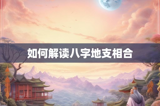 如何解读八字地支相合