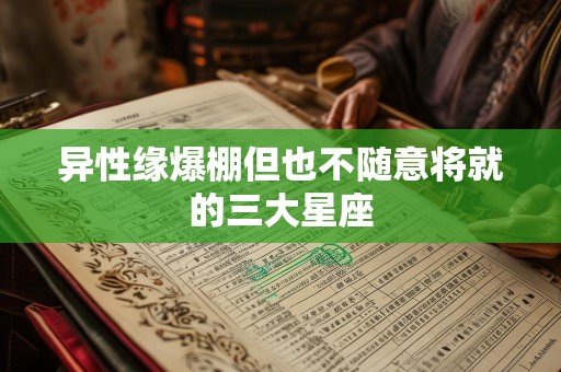 异性缘爆棚但也不随意将就的三大星座